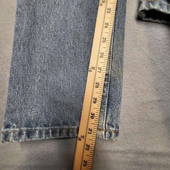 Wrangler Jeans Mens 30x31 Blue Straight Leg Distressed Denim Thrashed - Picture 8 of 12